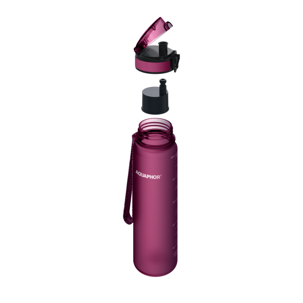 Butelka Aquaphor City 0.5l Bordowa
